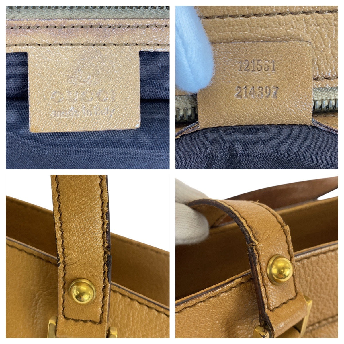 14575
GUCCI グッチ ブロンディ ブラウン ゴールド金具 レザー 121551 ハンドバッグ  レディース AB18