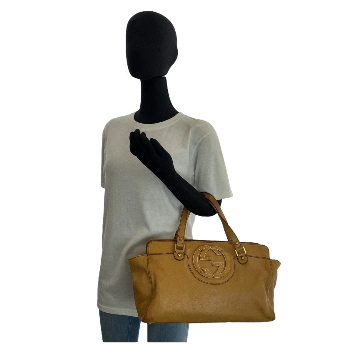14575
GUCCI グッチ ブロンディ ブラウン ゴールド金具 レザー 121551 ハンドバッグ  レディース AB18