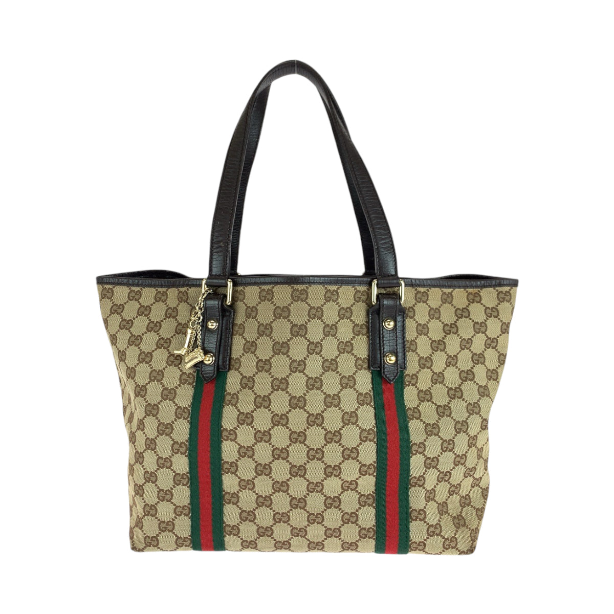 14577
GUCCI グッチ シェリーライン ベージュ ブラウン ゴールド金具 GGキャンバス 139260 トートバッグ ショルダーバッグ  レディース