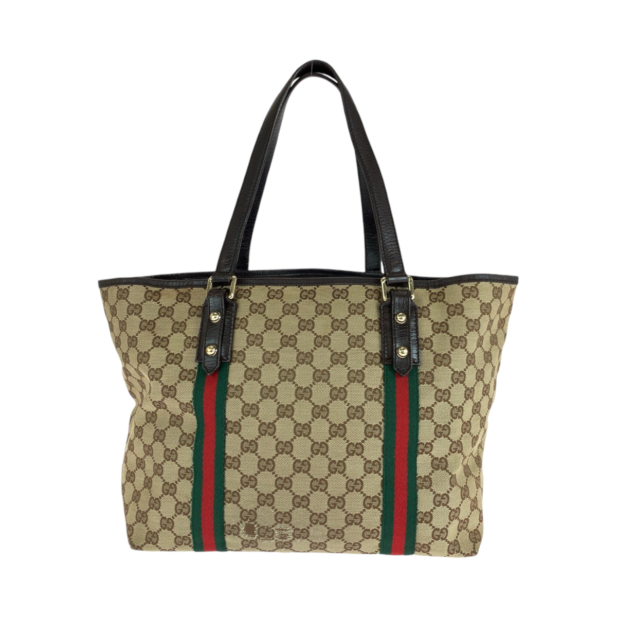 14577
GUCCI グッチ シェリーライン ベージュ ブラウン ゴールド金具 GGキャンバス 139260 トートバッグ ショルダーバッグ  レディース