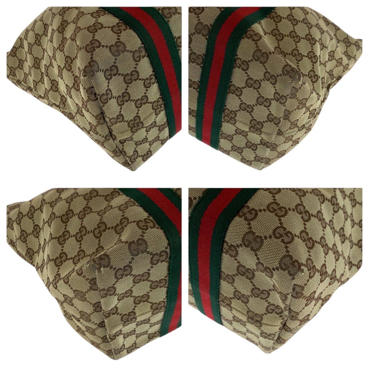 14577
GUCCI グッチ シェリーライン ベージュ ブラウン ゴールド金具 GGキャンバス 139260 トートバッグ ショルダーバッグ  レディース