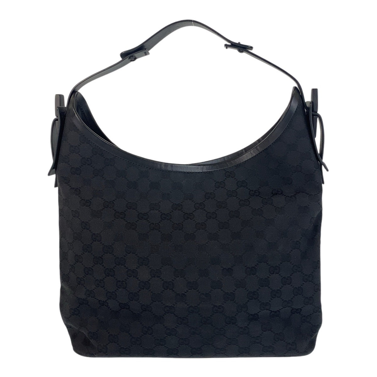 14579
GUCCI グッチ ブラック 黒 GGキャンバス / レザー 106242 ホーボー ショルダーバッグ  レディース