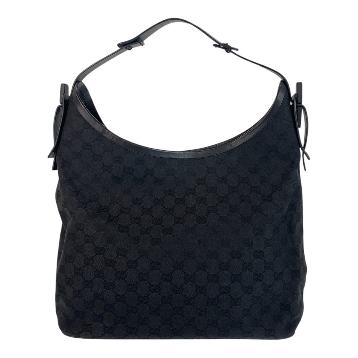 14579
GUCCI グッチ ブラック 黒 GGキャンバス / レザー 106242 ホーボー ショルダーバッグ  レディース