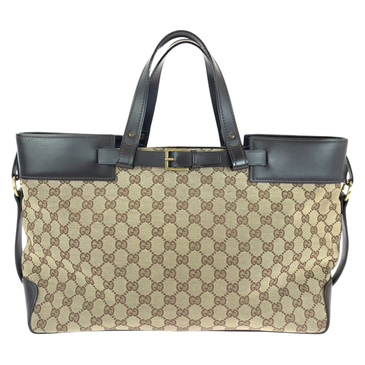 14580
GUCCI グッチ ブラウン ゴールド金具 GGキャンバス / レザー 106251 トートバッグ ショルダーバッグ  レディース