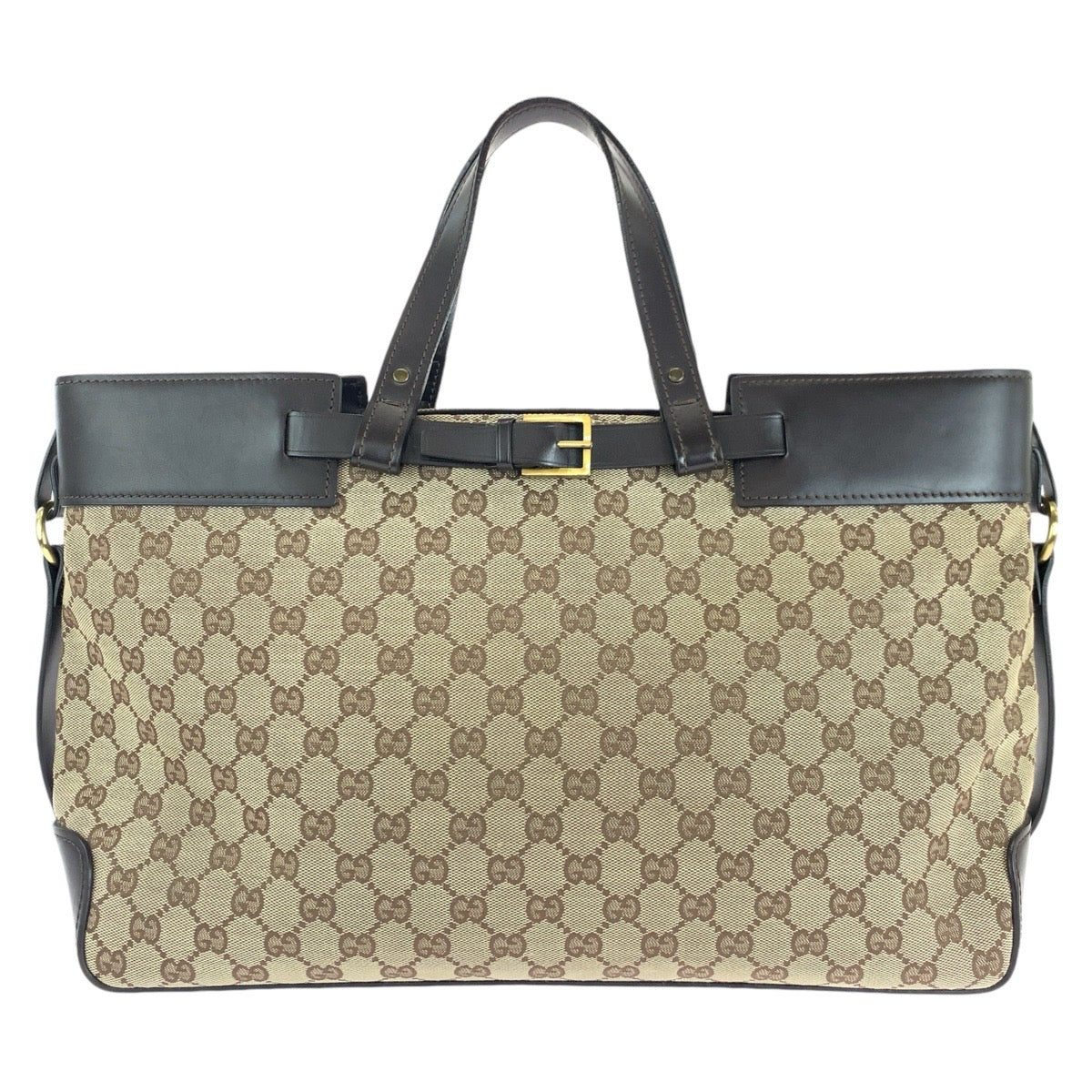 14580
GUCCI グッチ ブラウン ゴールド金具 GGキャンバス / レザー 106251 トートバッグ ショルダーバッグ  レディース