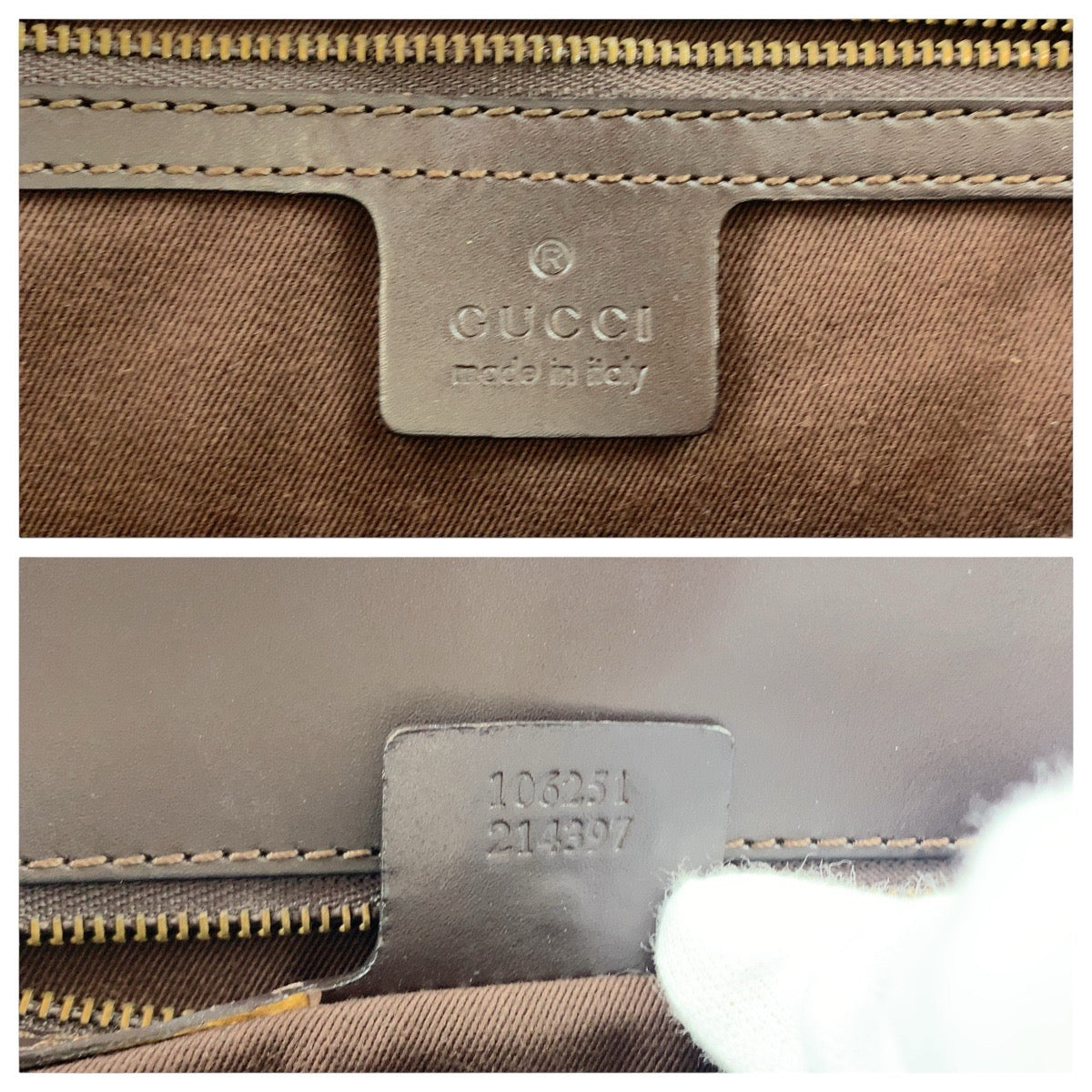 14580
GUCCI グッチ ブラウン ゴールド金具 GGキャンバス / レザー 106251 トートバッグ ショルダーバッグ  レディース