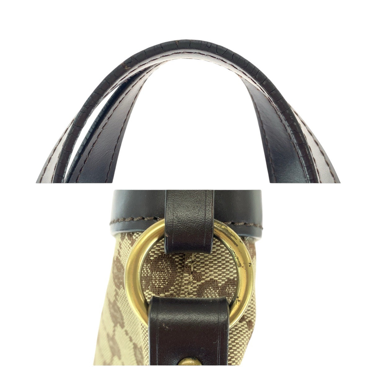 14580
GUCCI グッチ ブラウン ゴールド金具 GGキャンバス / レザー 106251 トートバッグ ショルダーバッグ  レディース