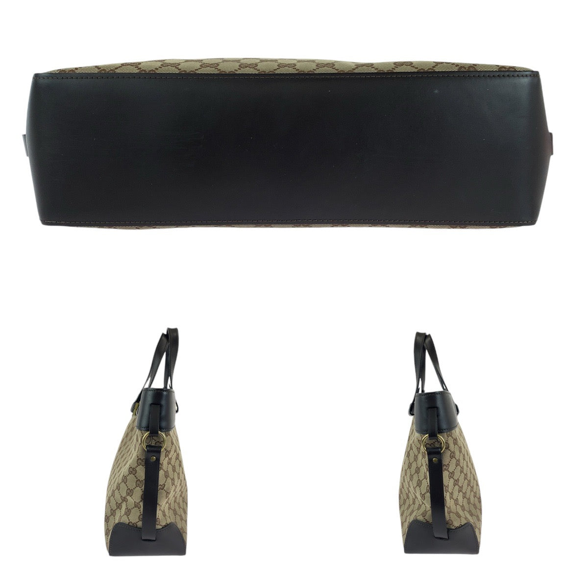 14580
GUCCI グッチ ブラウン ゴールド金具 GGキャンバス / レザー 106251 トートバッグ ショルダーバッグ  レディース