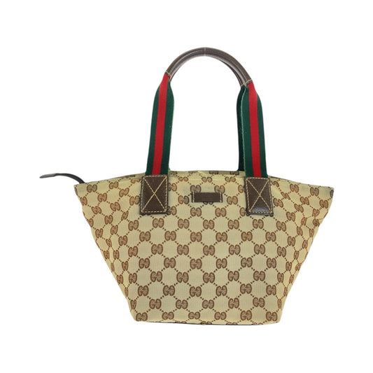 14581
GUCCI グッチ シェリーライン ブラウン ベージュ GGキャンバス / レザー 131228 トートバッグ ショルダーバッグ  レディース