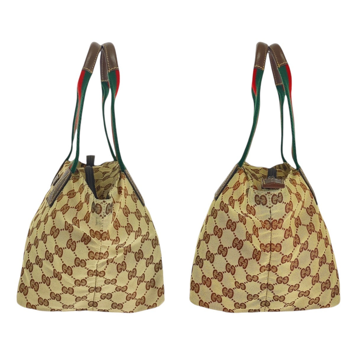 14581
GUCCI グッチ シェリーライン ブラウン ベージュ GGキャンバス / レザー 131228 トートバッグ ショルダーバッグ  レディース