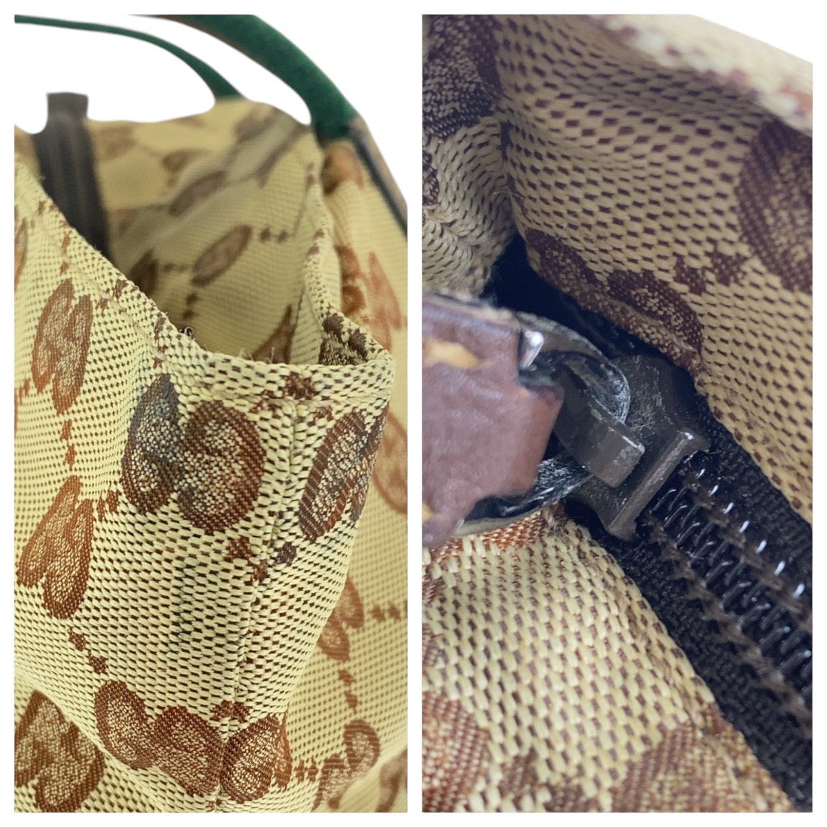 14581
GUCCI グッチ シェリーライン ブラウン ベージュ GGキャンバス / レザー 131228 トートバッグ ショルダーバッグ  レディース