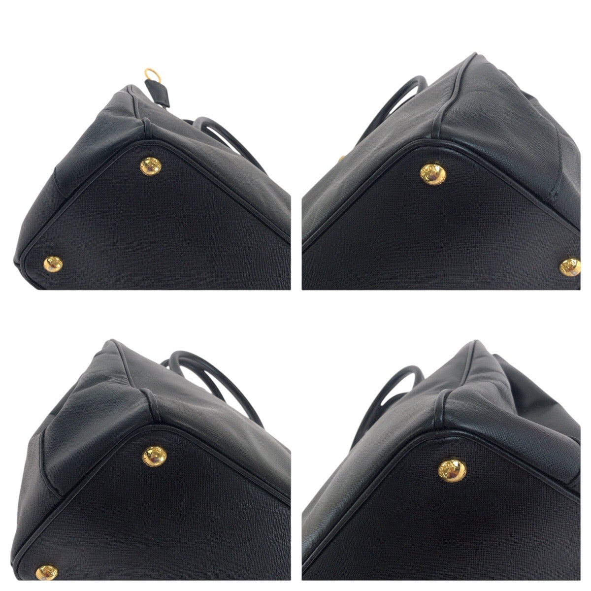 14583
PRADA プラダ サフィアーノ ガレリア ブラック 黒 ゴールド金具 レザー トートバッグ ショルダーバッグ 2way  レディース