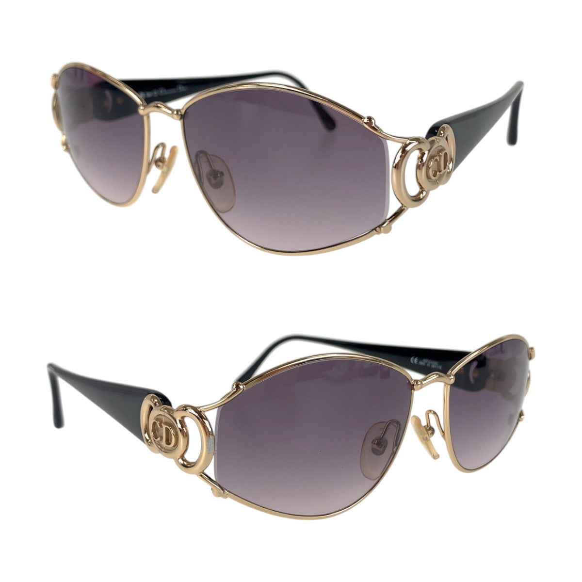 14585
Dior ディオール ヴィンテージ ブラック パープル ゴールド金具 プラスチック / メタル 2844 41 58◻︎16 サングラス 男女兼用 フォックス  レディース