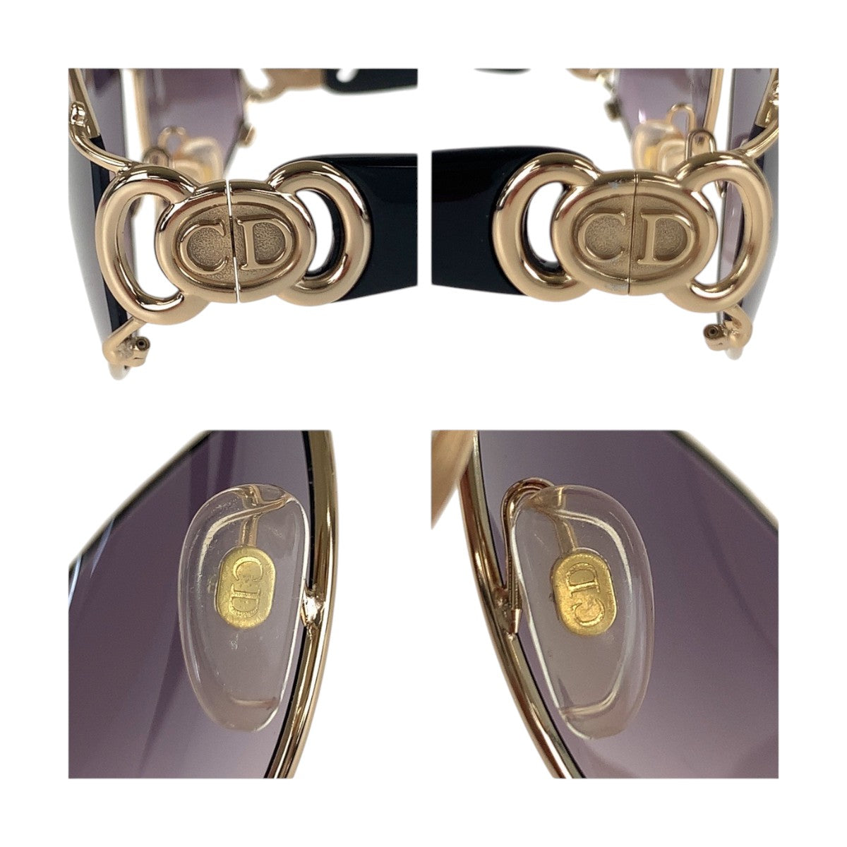 14585
Dior ディオール ヴィンテージ ブラック パープル ゴールド金具 プラスチック / メタル 2844 41 58◻︎16 サングラス 男女兼用 フォックス  レディース