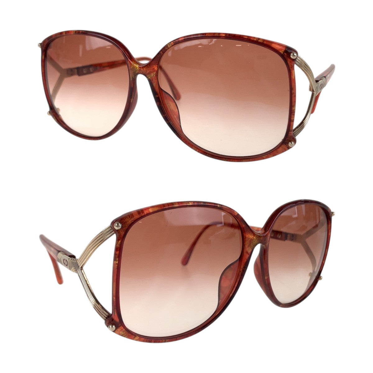 14586
Dior ディオール ヴィンテージ グラデーションレンズ レッド ゴールド金具 プラスチック 2496A 30 60◻︎13 サングラス ウェリントン  レディース