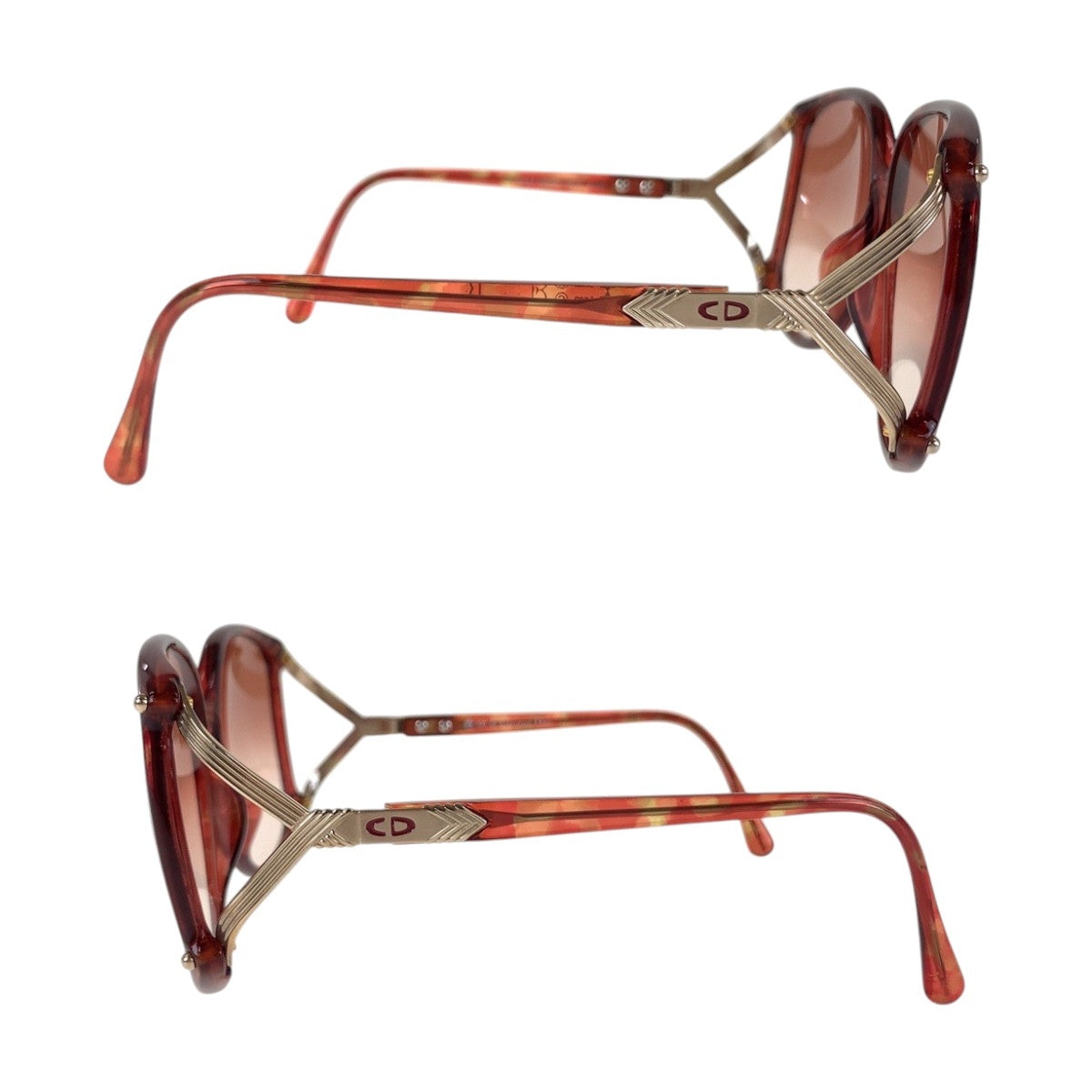 14586
Dior ディオール ヴィンテージ グラデーションレンズ レッド ゴールド金具 プラスチック 2496A 30 60◻︎13 サングラス ウェリントン  レディース