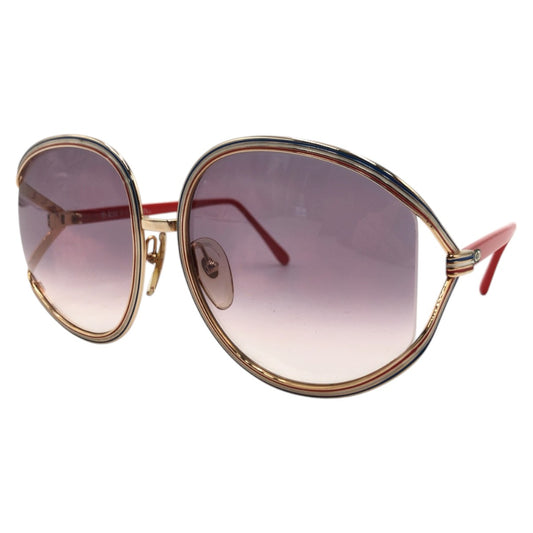 Dior ディオール ヴィンテージ レッド ブルー ゴールド パープル メタル 2475 45 62□18 サングラス ラウンド  レディース
