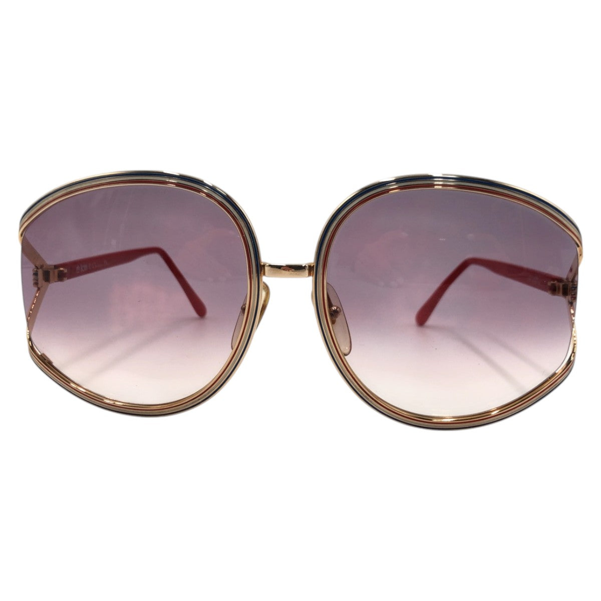 Dior ディオール ヴィンテージ レッド ブルー ゴールド パープル メタル 2475 45 62□18 サングラス ラウンド  レディース
