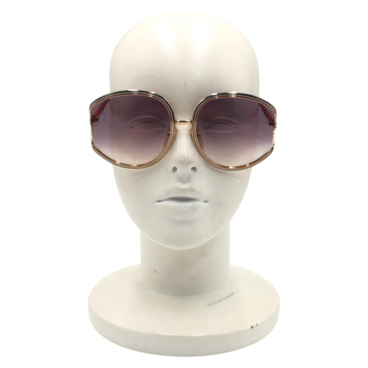 Dior ディオール ヴィンテージ レッド ブルー ゴールド パープル メタル 2475 45 62□18 サングラス ラウンド  レディース