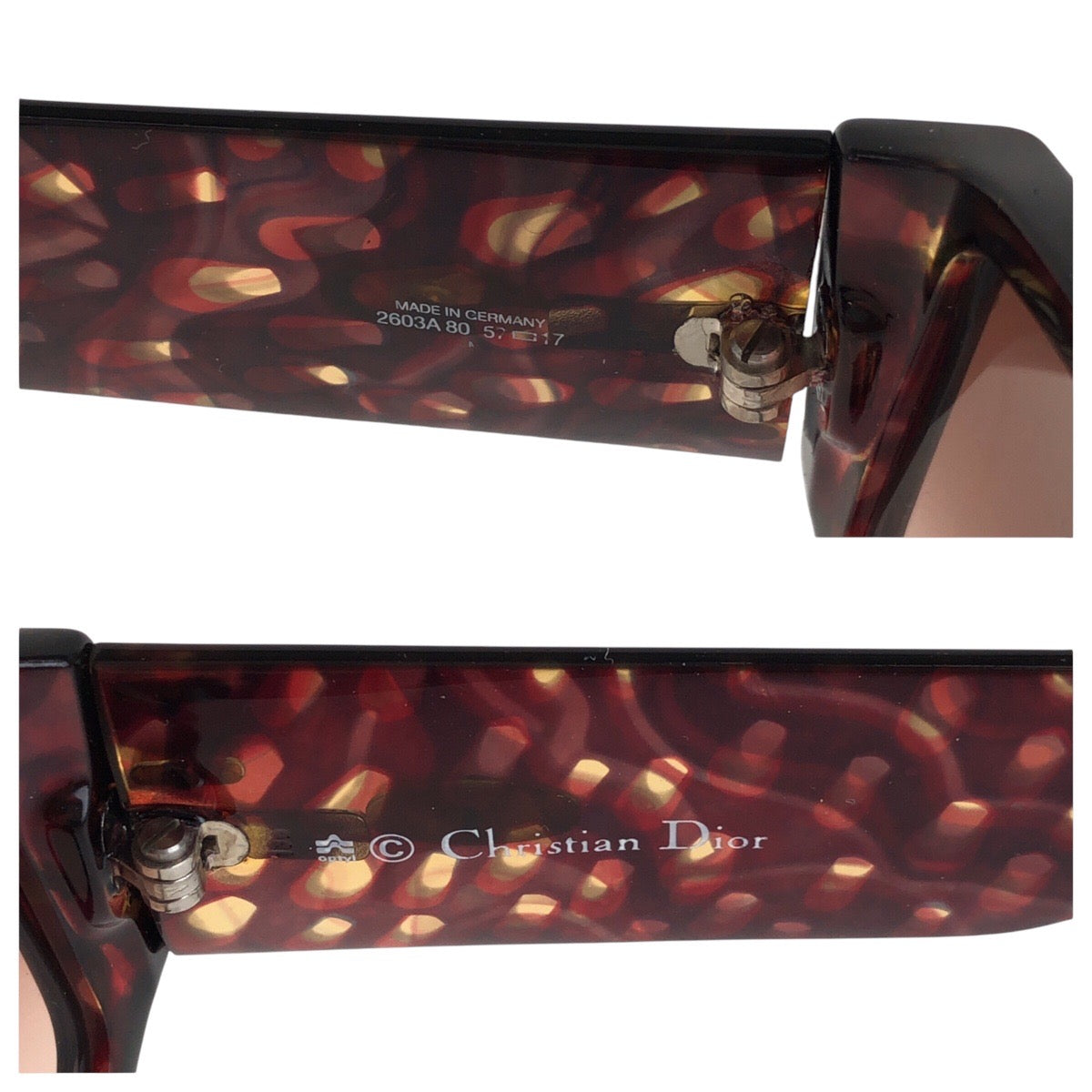 14004
Dior ディオール ヴィンテージ 琥珀柄 ブラウン ゴールド金具 プラスチック 2603A 80 5717 サングラス 男女兼用 スクエア  レディース