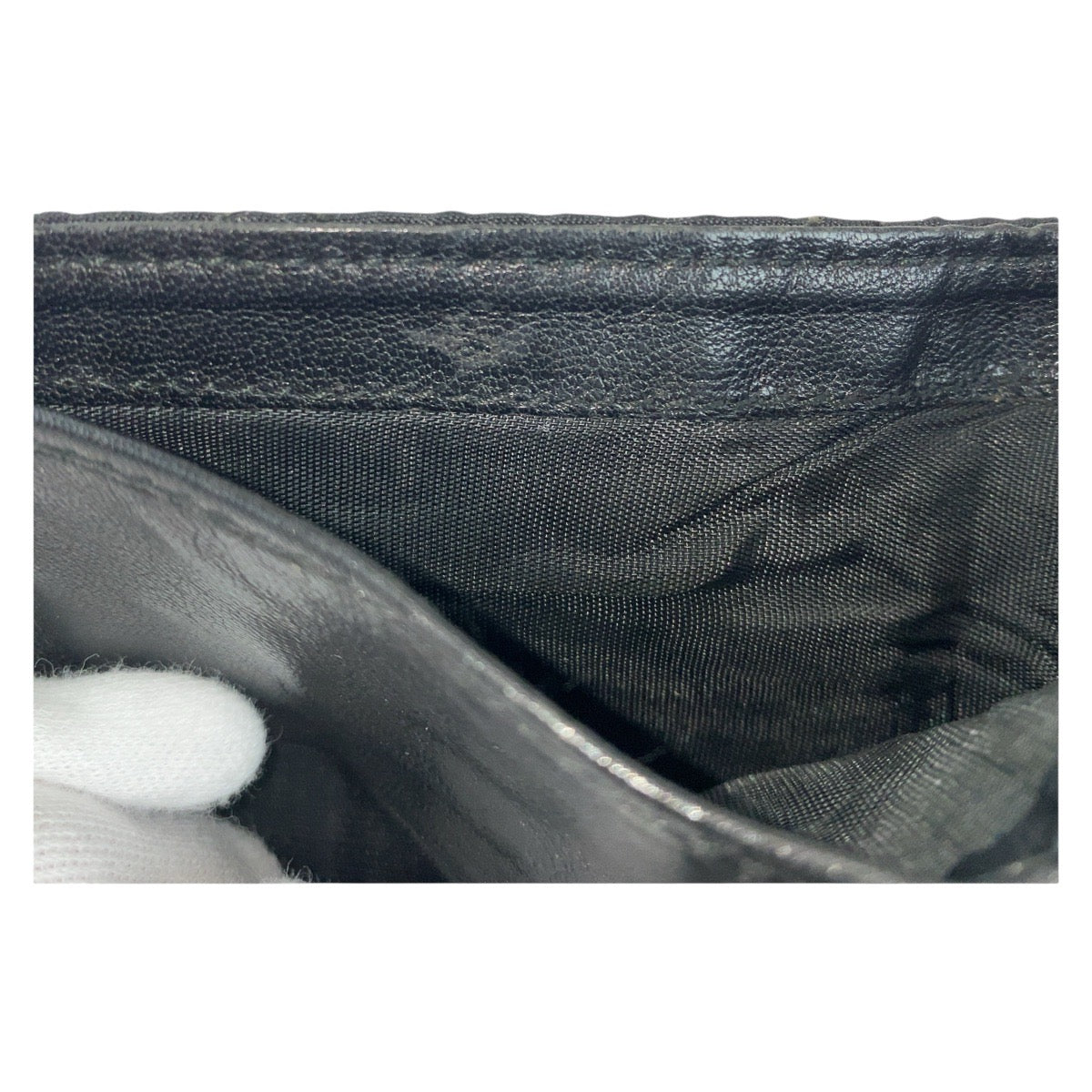 PRADA Prada Triangle logo plate Black Silver hardware Nylon Long wallet Women's