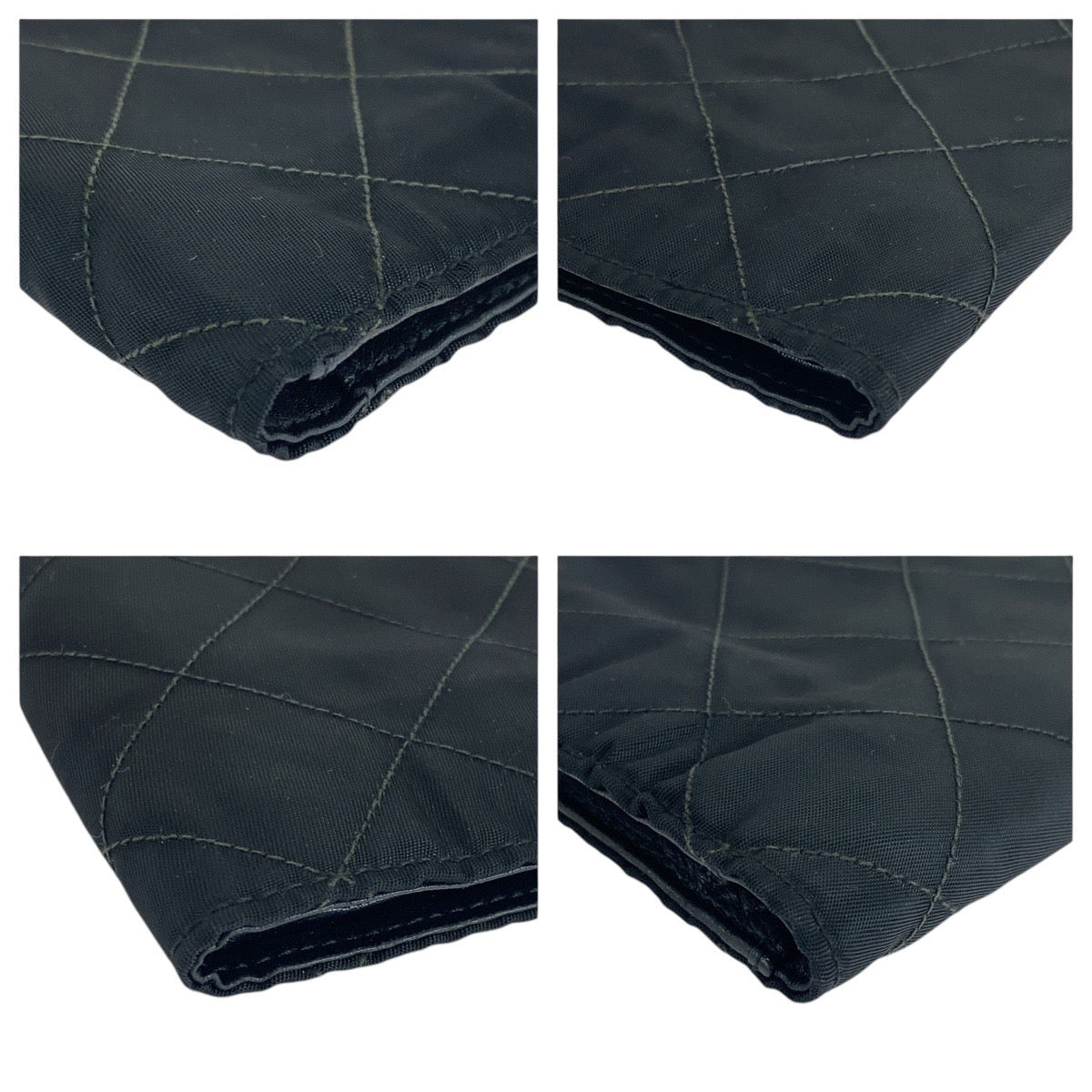 PRADA Prada Triangle logo plate Black Silver hardware Nylon Long wallet Women's