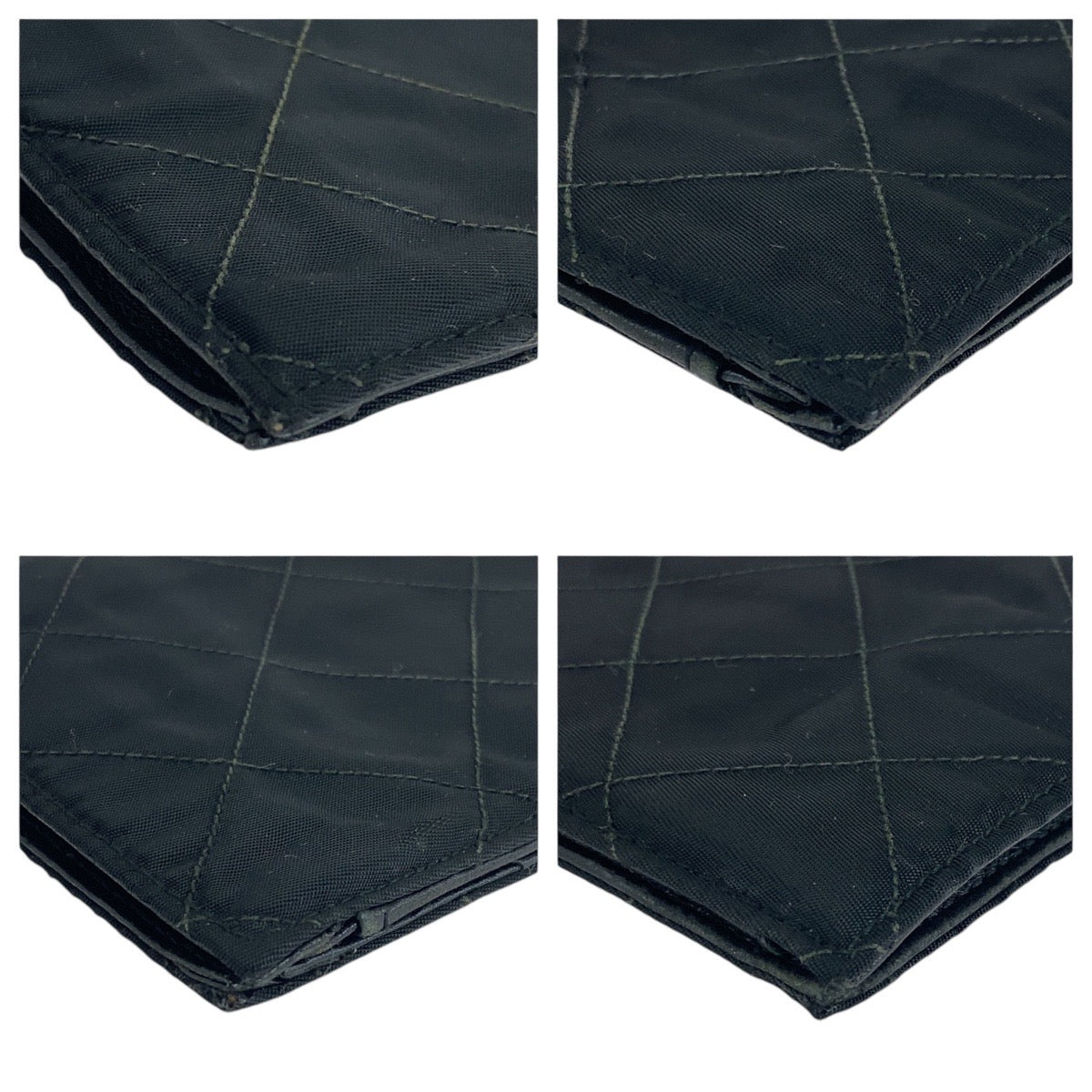 PRADA Prada Triangle logo plate Black Silver hardware Nylon Long wallet Women's