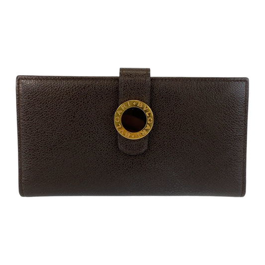 14589
BVLGARI ブルガリ コローレ ブラウン ゴールド金具 レザー 長財布 ロングウォレット  レディース