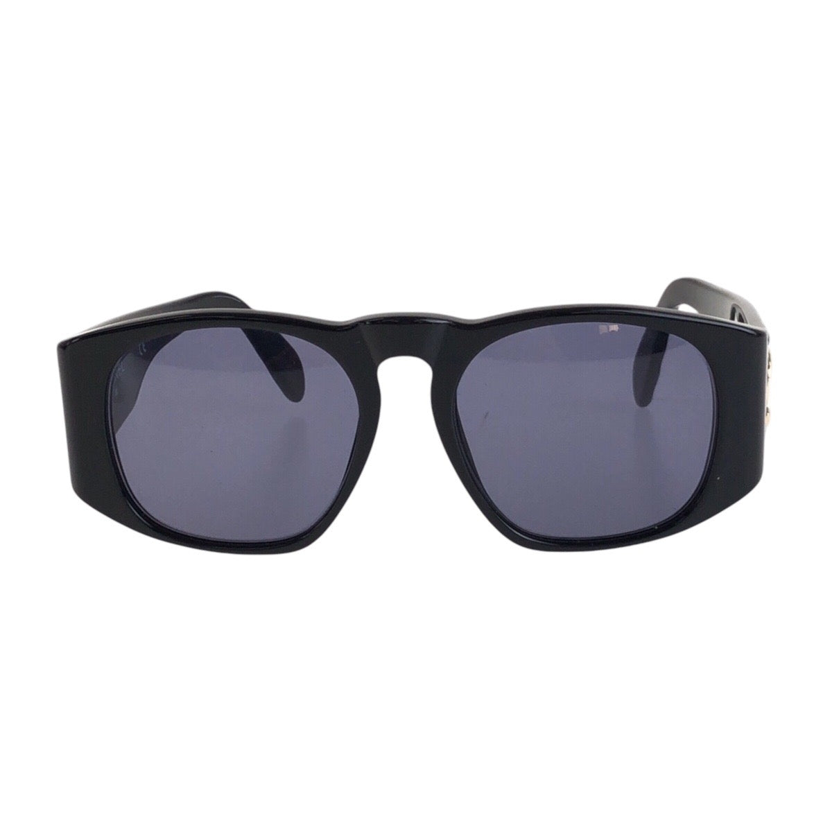 14591
CHANEL シャネル ヴィンテージ マトラッセ ココマーク ブラック 黒 ゴールド金具 プラスチック 01450 94305 サングラス ウェリントン  レディース