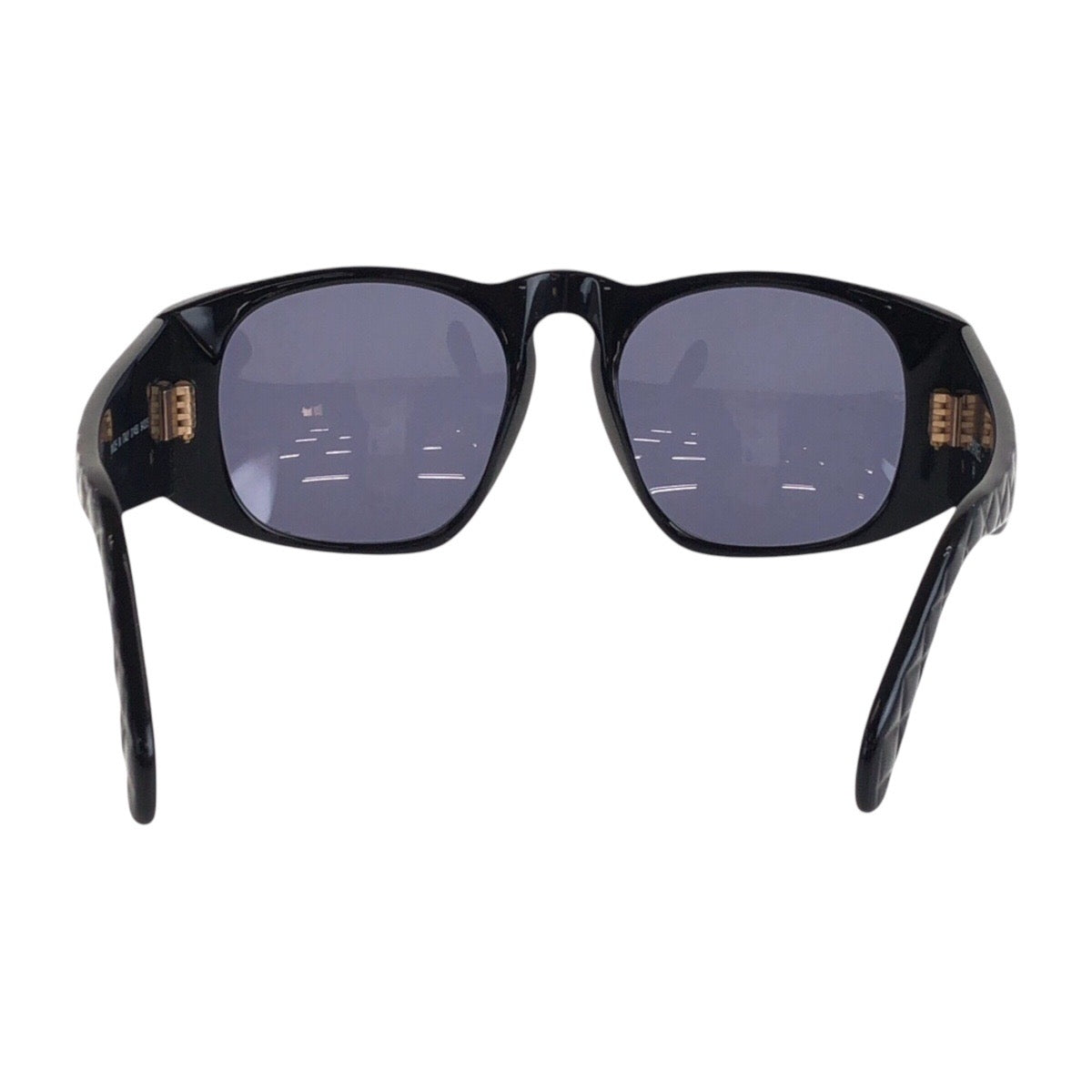 14591
CHANEL シャネル ヴィンテージ マトラッセ ココマーク ブラック 黒 ゴールド金具 プラスチック 01450 94305 サングラス ウェリントン  レディース