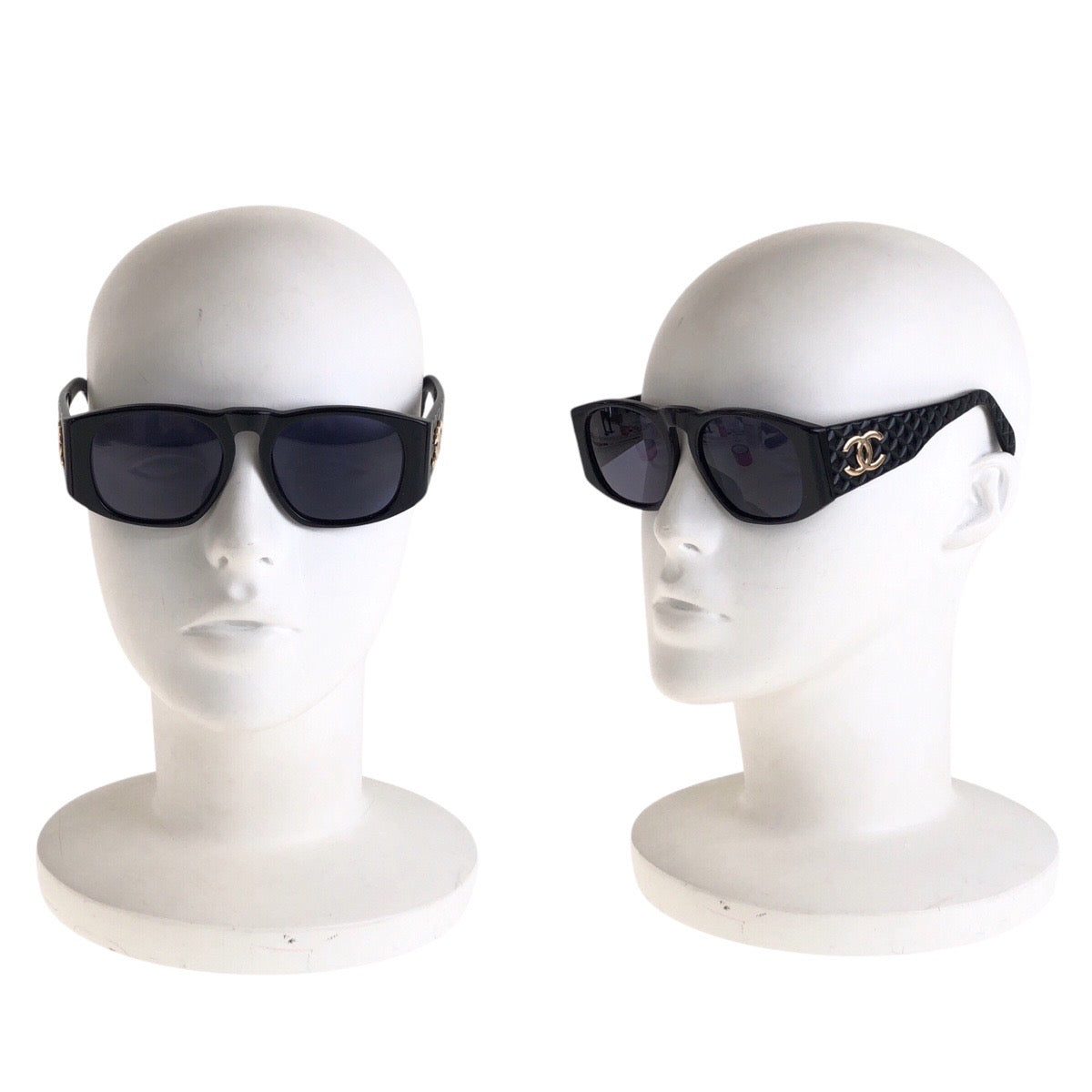 14591
CHANEL シャネル ヴィンテージ マトラッセ ココマーク ブラック 黒 ゴールド金具 プラスチック 01450 94305 サングラス ウェリントン  レディース