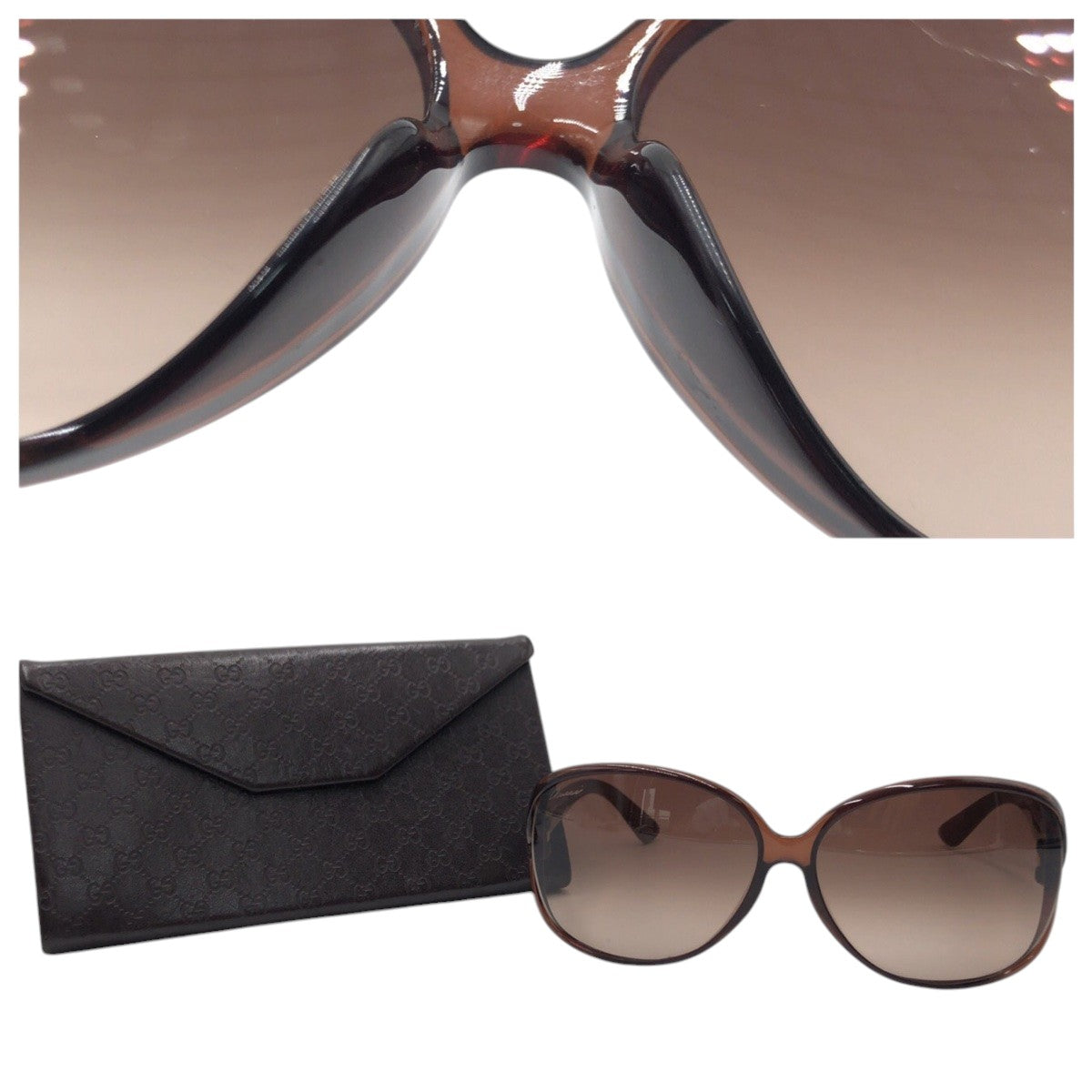 GUCCI グッチ インターロッキングGハート GG柄 ブラウン プラスチック GG3792/F/S MKWJ6 64□13 125 サングラス バタフライ  レディース