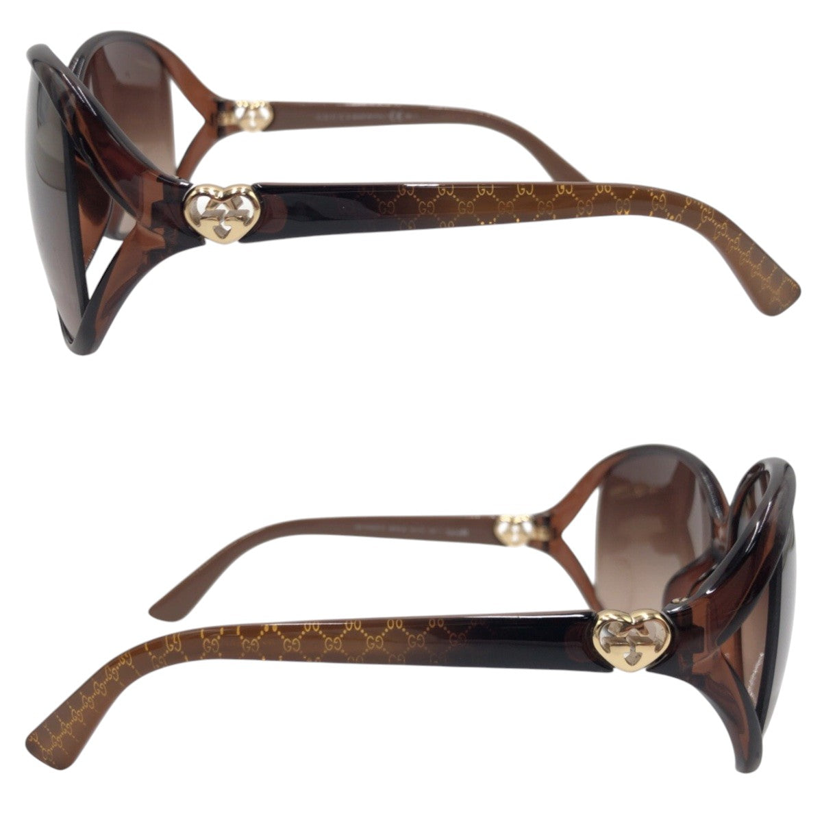 GUCCI グッチ インターロッキングGハート GG柄 ブラウン プラスチック GG3792/F/S MKWJ6 64□13 125 サングラス バタフライ  レディース