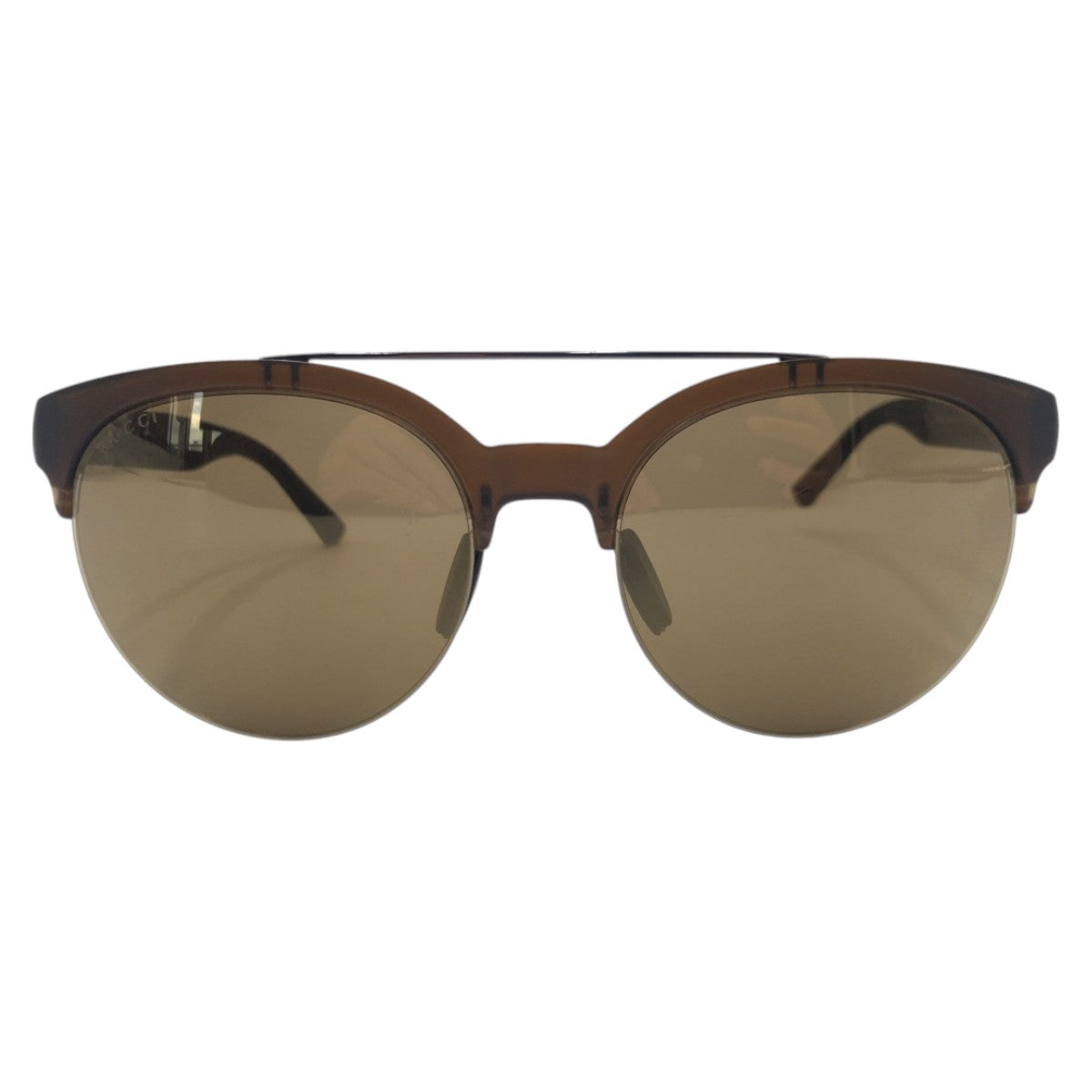 GUCCI グッチ ブラウン グレー プラスチック GG1069/S CC9W8 5518 145 BM3 サングラス ラウンド  メンズ