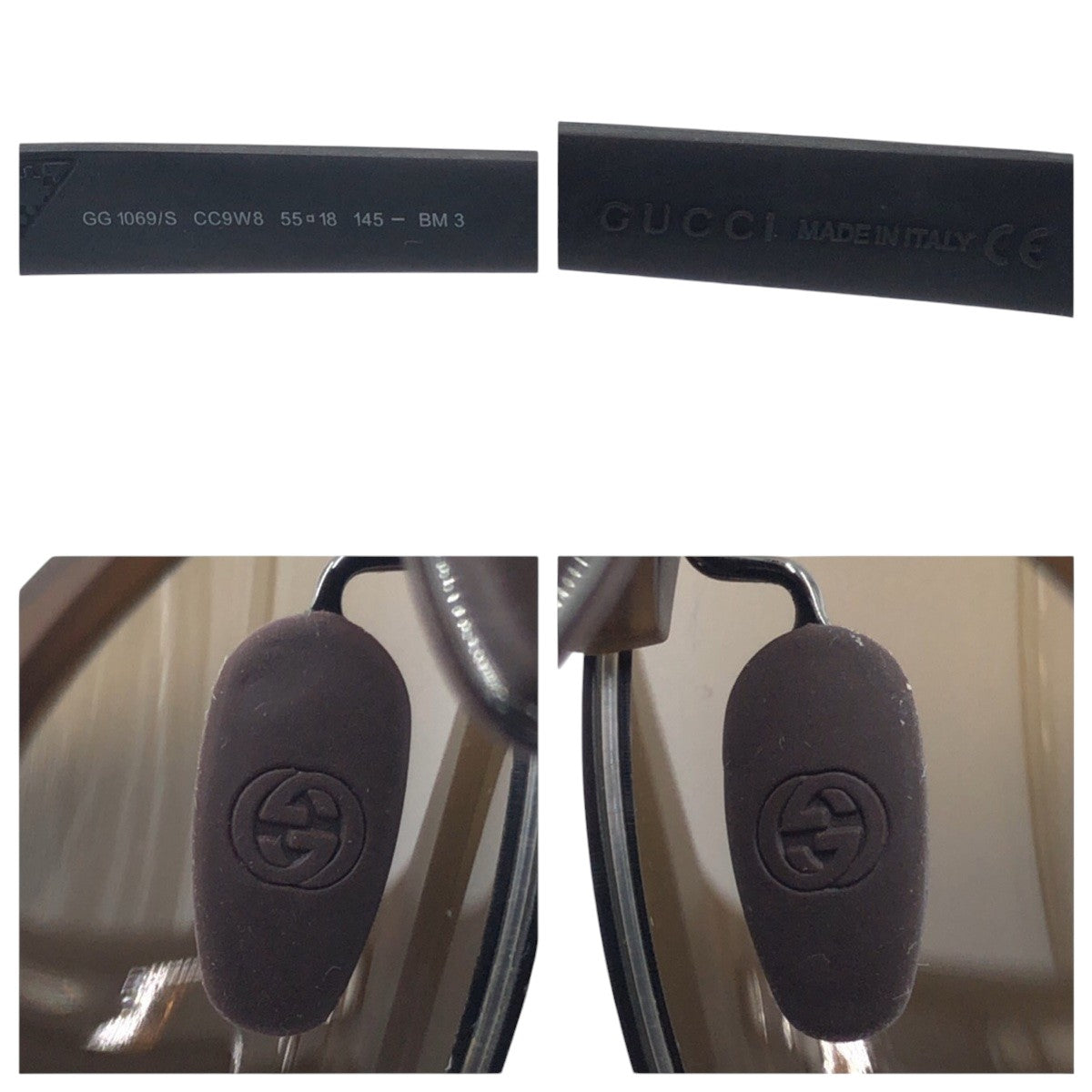 GUCCI グッチ ブラウン グレー プラスチック GG1069/S CC9W8 5518 145 BM3 サングラス ラウンド  メンズ