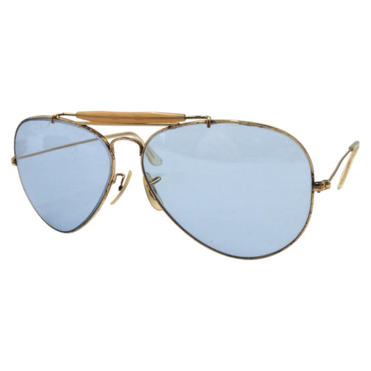 Ray-Ban Vintage B&amp;L Bausch &amp; Lomb Gold Blue Metal 62◻︎14 USA Sunglasses Teardrop Men's