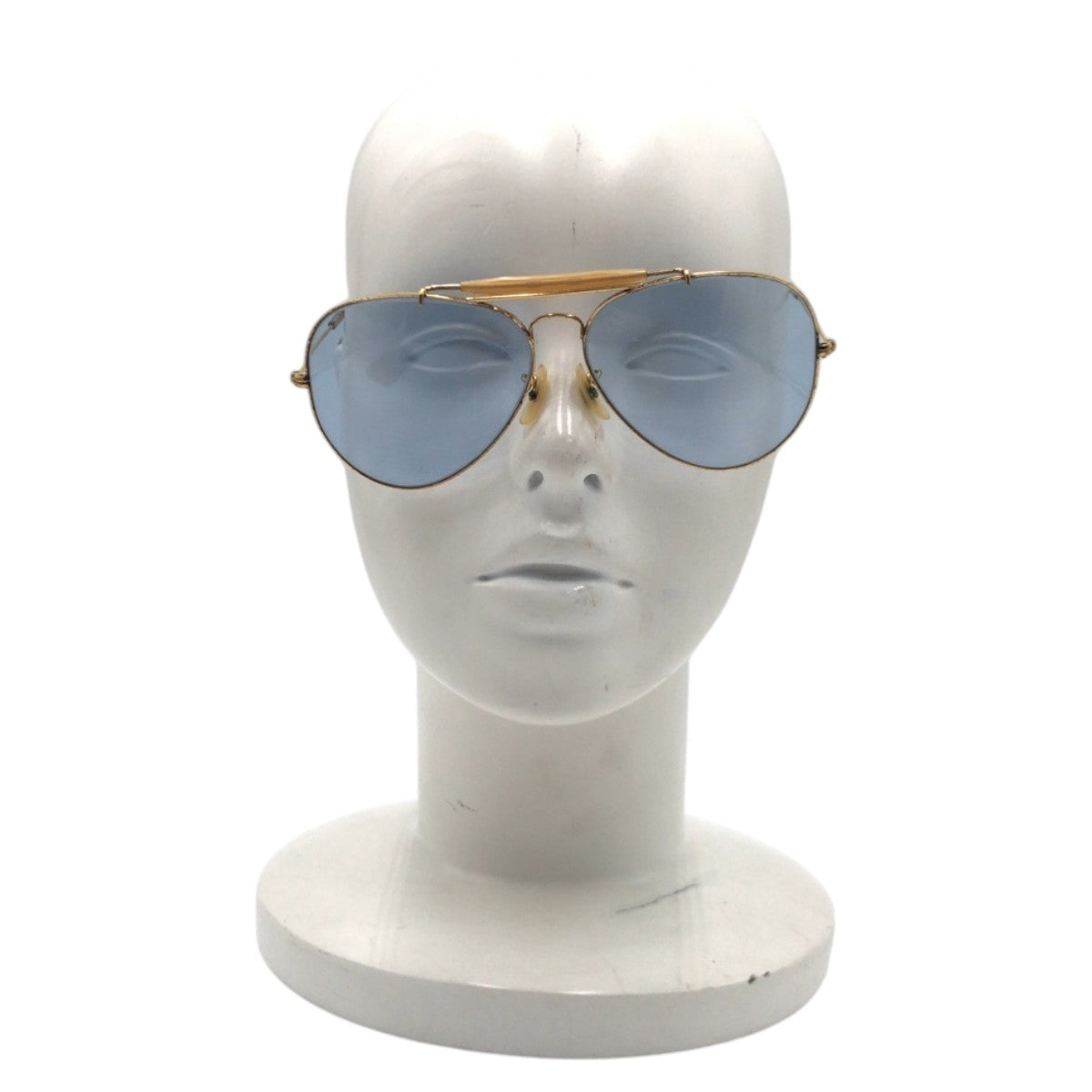 Ray-Ban Vintage B&amp;L Bausch &amp; Lomb Gold Blue Metal 62◻︎14 USA Sunglasses Teardrop Men's