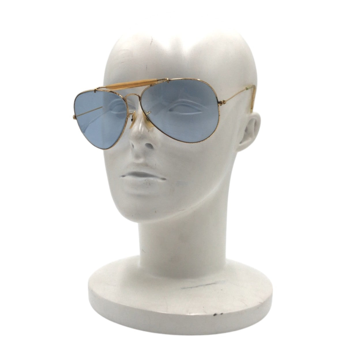 Ray-Ban Vintage B&amp;L Bausch &amp; Lomb Gold Blue Metal 62◻︎14 USA Sunglasses Teardrop Men's