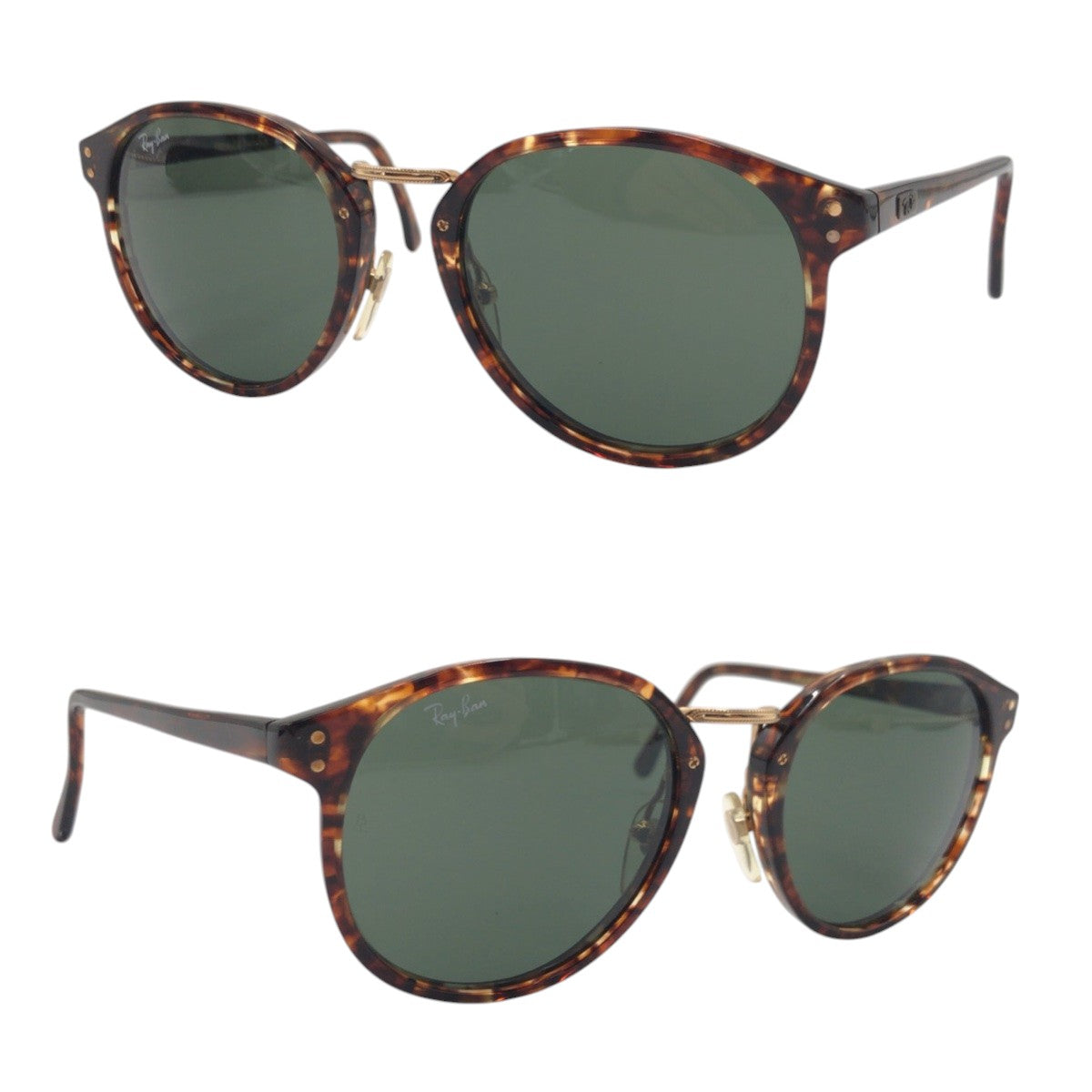 Ray-Ban Vintage B&amp;L Bausch &amp; Lomb RAY-BAN USA Premier Traditionals Brown Plastic 5219 Glasses Frame Round Men's