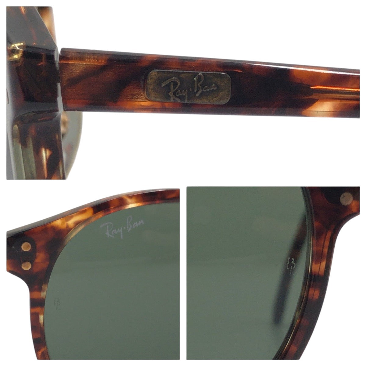 Ray-Ban Vintage B&amp;L Bausch &amp; Lomb RAY-BAN USA Premier Traditionals Brown Plastic 5219 Glasses Frame Round Men's