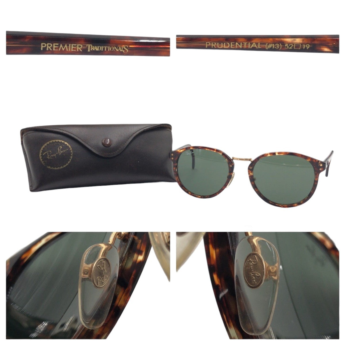 Ray-Ban Vintage B&amp;L Bausch &amp; Lomb RAY-BAN USA Premier Traditionals Brown Plastic 5219 Glasses Frame Round Men's