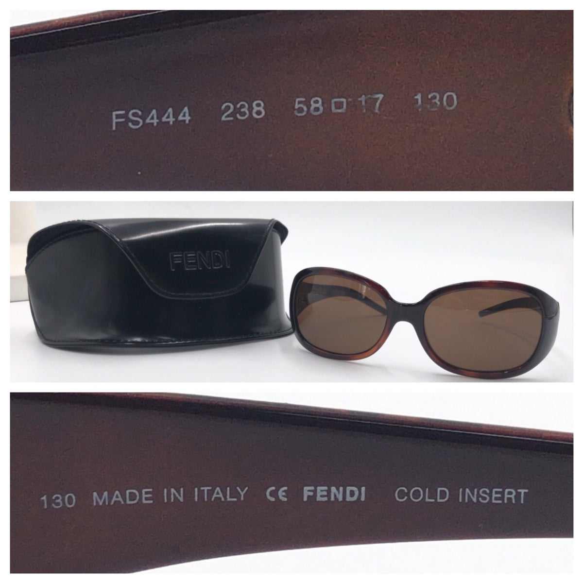 FENDI フェンディ ズッカ ブラウン プラスチック FS44238 5817 130 サングラス 男女兼用 バタフライ  レディース