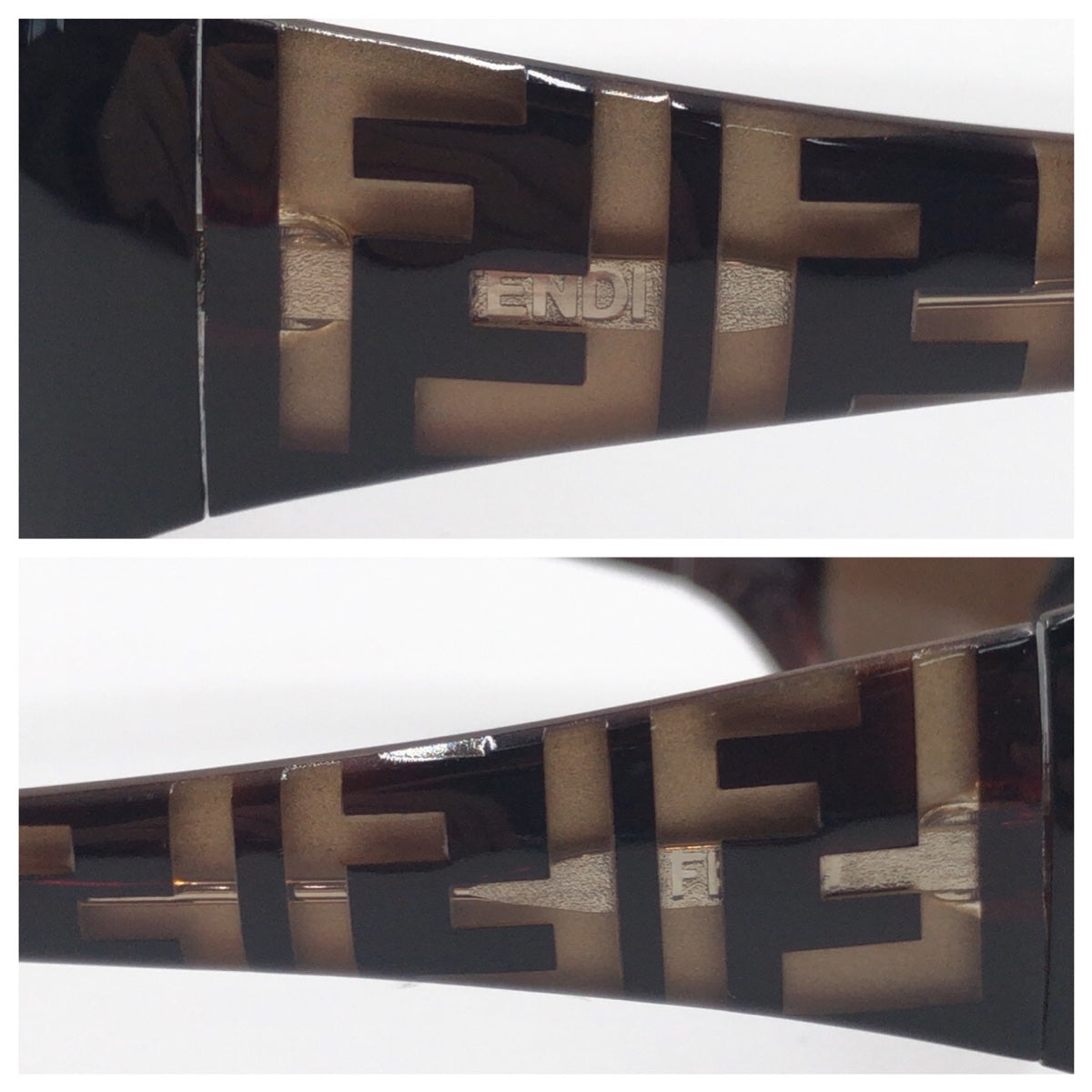 FENDI フェンディ ズッカ ブラウン プラスチック FS44238 5817 130 サングラス 男女兼用 バタフライ  レディース