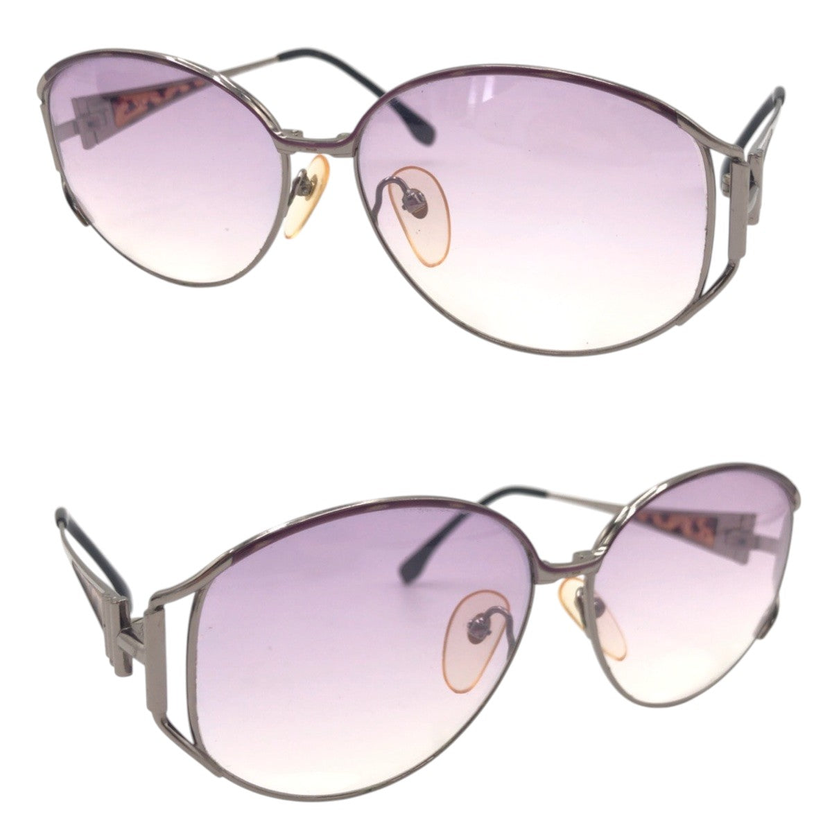 14597
YVES SAINT LAURENT イヴ サンローラン ヴィンテージ YSL パープル シルバー メタル 31 2601 67 2N サングラス ラウンド レディース AB5