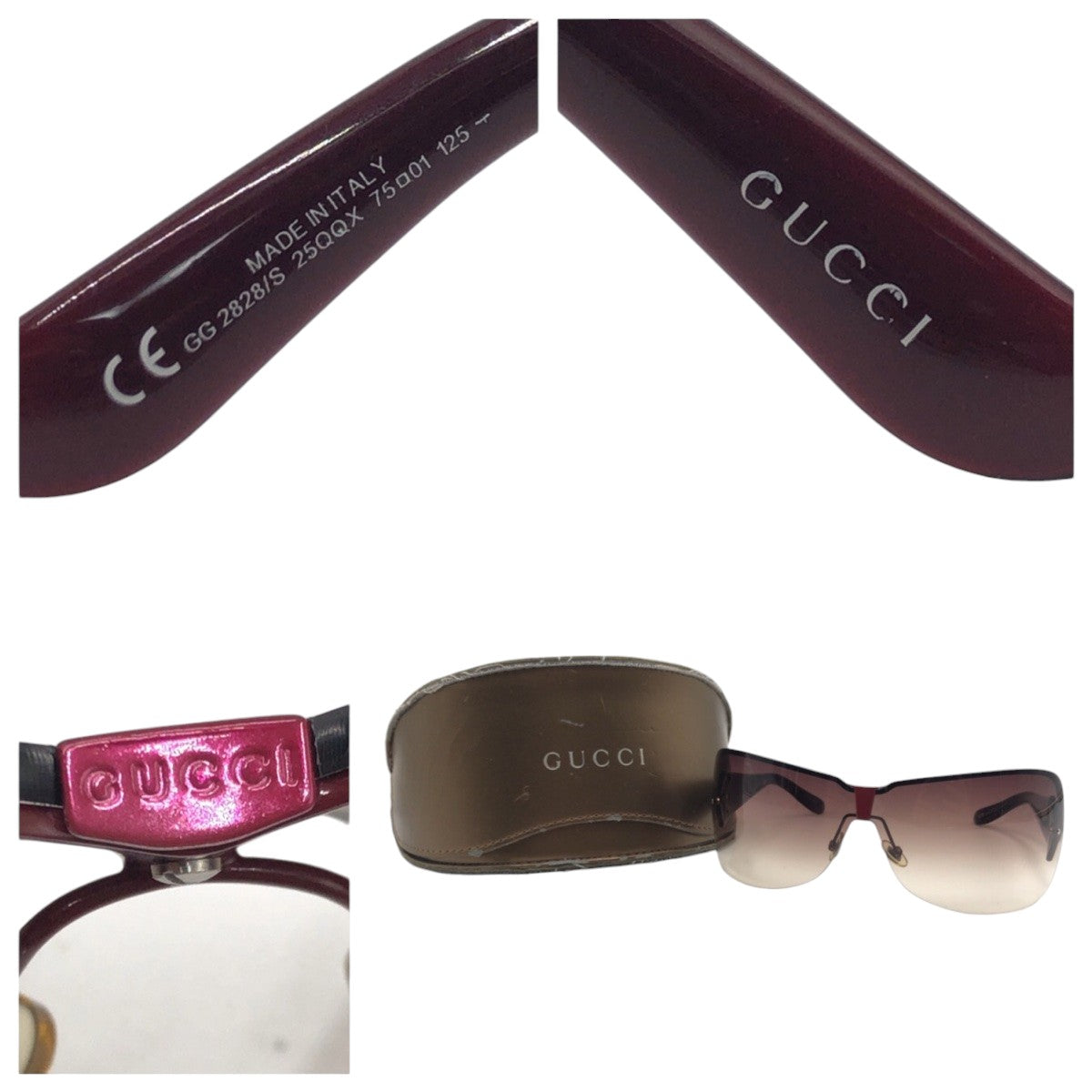 GUCCI グッチ 男女兼用 ブラウン レッド プラスチック GG 2828/S 25QQX 7501 125 サングラス バタフライ  レディース