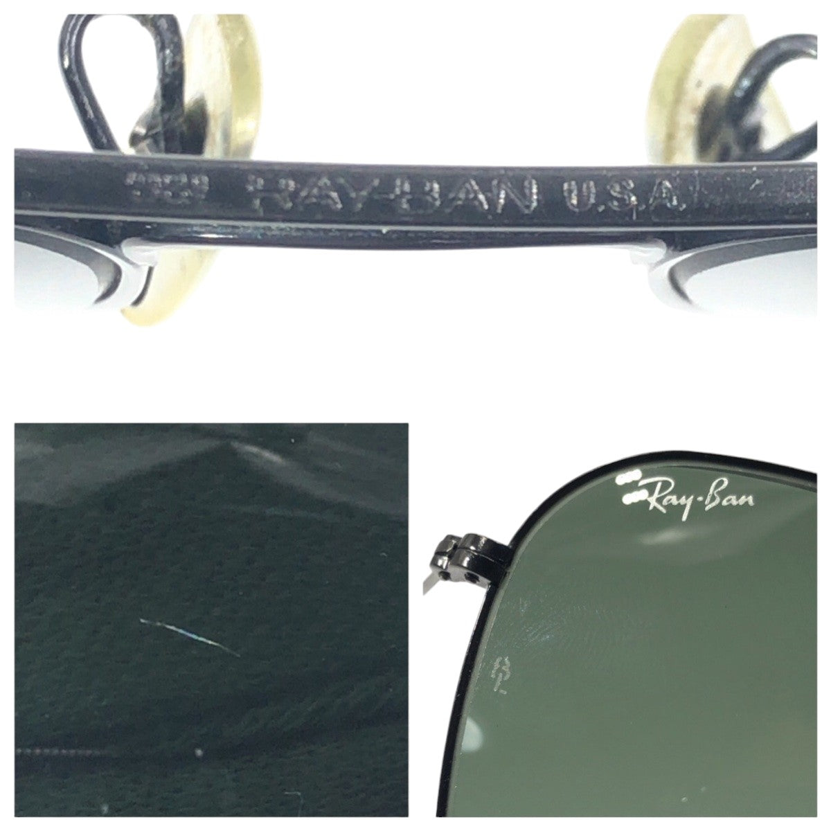 Ray-Ban Vintage B&amp;L Bausch &amp; Lomb RAY-BAN USA Black Metal Sunglasses Teardrop Men's