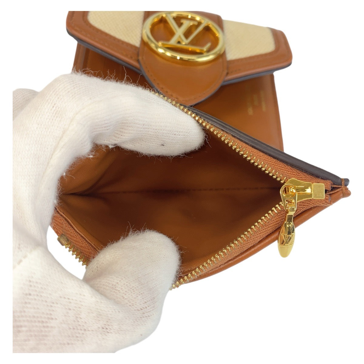 14600
LOUIS VUITTON ルイヴィトン ポルトフォイユ ポンヌフ コンパクト ベージュ ブラウン ゴールド金具 キャンバス / レザー M81393 折財布 コンパクトウォレット  レディース