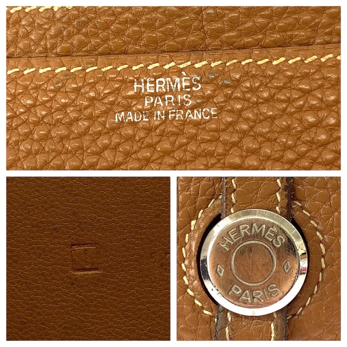 14601
HERMES エルメス ドゴンGM ゴールド ブラウン シルバー金具 トゴ 長財布 ロングウォレット L刻印  レディース AB40