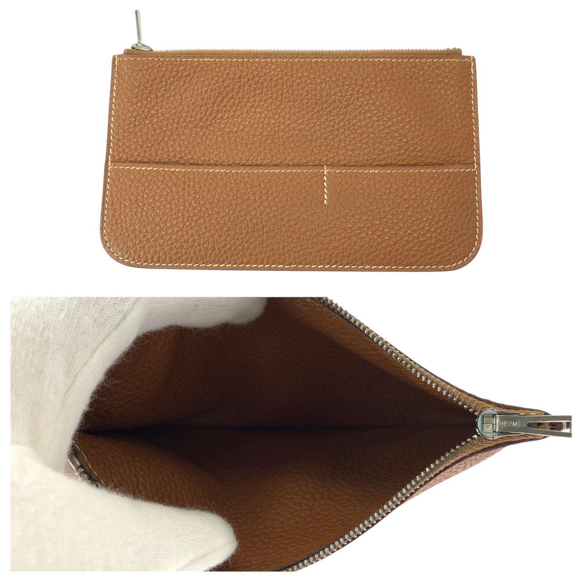 14601
HERMES エルメス ドゴンGM ゴールド ブラウン シルバー金具 トゴ 長財布 ロングウォレット L刻印  レディース AB40