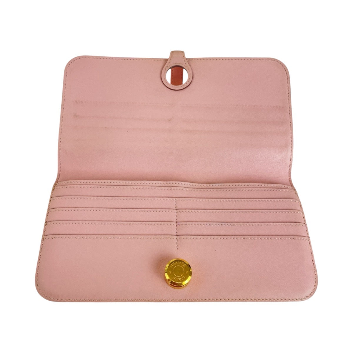 14602
HERMES エルメス ドゴンロング ピンク ローズサクラ ゴールド金具 ヴォースイフト 長財布 ロングウォレット T刻印  レディース AB40